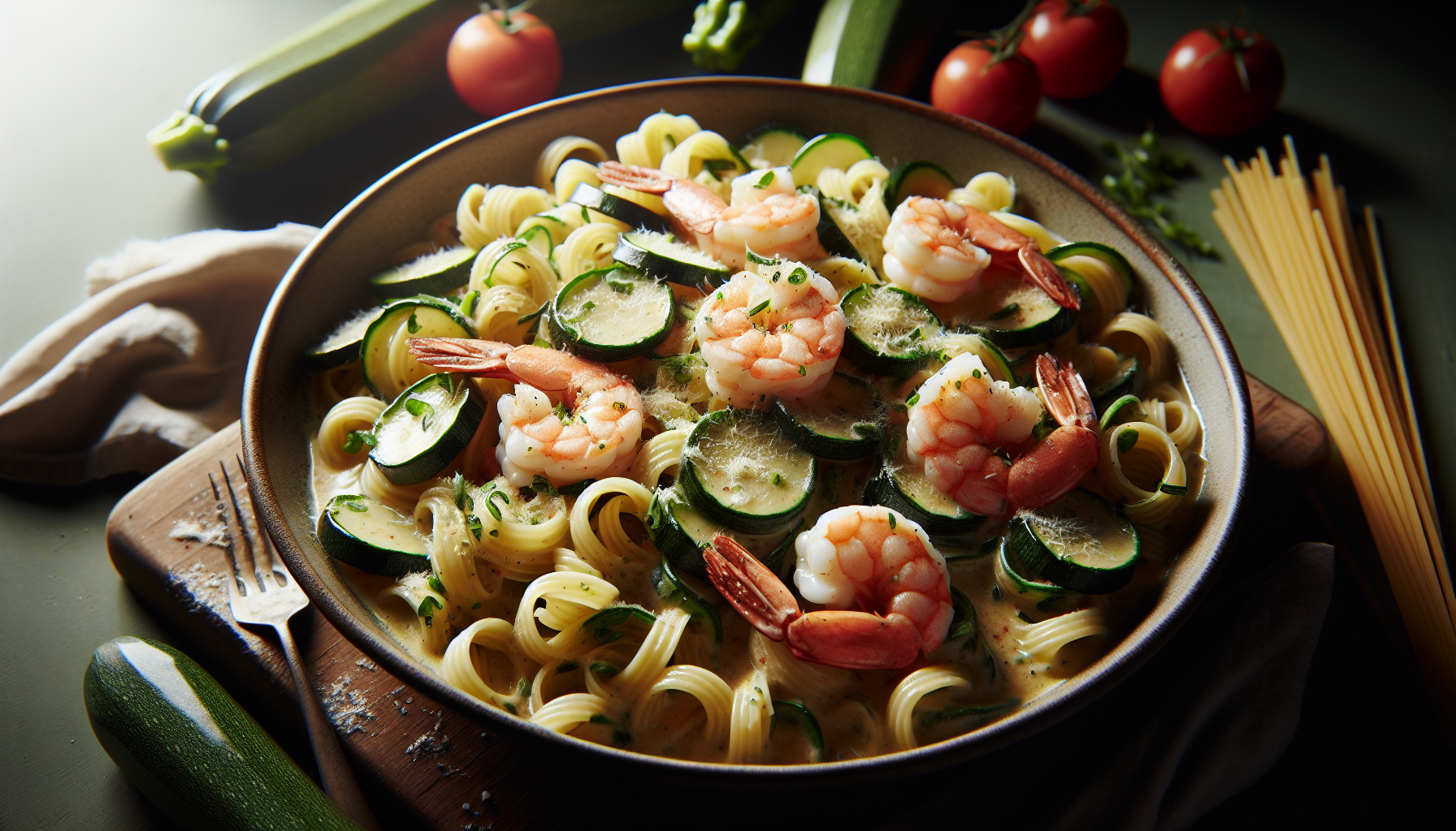 gamberetti e zucchine pasta